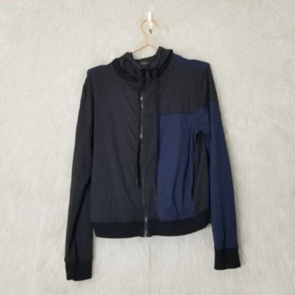 Alala Mesa Zip-Front Color Block Full Zipper Front Jersey Hoodie Women's Large - Picture 2 of 13